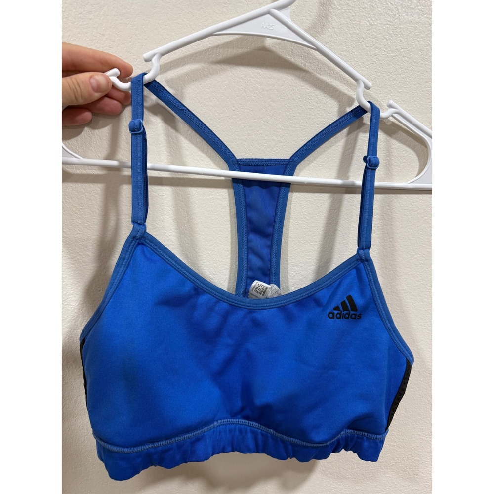 Athleisure Gym Workout Running‎ Sports Bra Blue Medium Racerback Adidas
